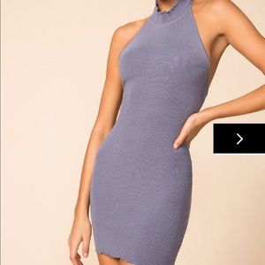 Superdown Blue Halter Bodycon Dress